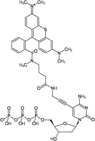 Structural formula of 5-Propargylamino-dCTP-ATTO-Thio12 (5-Propargylamino-2'-deoxycytidine-5'-triphosphate, labeled with ATTO Thio12, Triethylammonium salt)