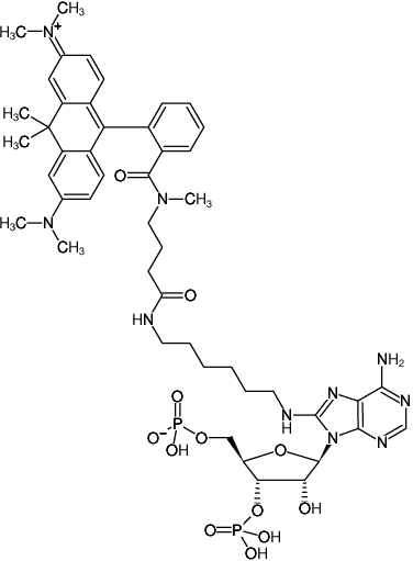 Structural formula of 8-(6-Aminohexyl)-amino-adenosine-3',5'-bisphosphate-ATTO-620 (8-(6-Aminohexyl)-amino-adenosine-3',5'-bisphosphate, labeled with ATTO 620, Triethylammonium salt)