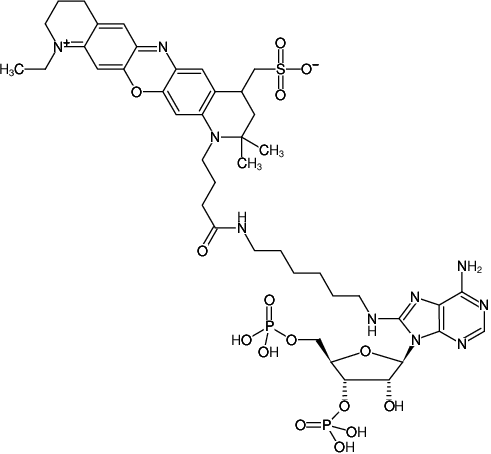 Structural formula of 8-(6-Aminohexyl)-amino-adenosine-3',5'-bisphosphate-ATTO-655 (8-(6-Aminohexyl)-amino-adenosine-3',5'-bisphosphate, labeled with ATTO 655, Triethylammonium salt)