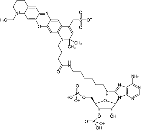 Structural formula of 8-(6-Aminohexyl)-amino-adenosine-3',5'-bisphosphate-ATTO-680 (8-(6-Aminohexyl)-amino-adenosine-3',5'-bisphosphate, labeled with ATTO 680, Triethylammonium salt)