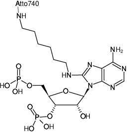 Structural formula of 8-(6-Aminohexyl)-amino-adenosine-3',5'-bisphosphate-ATTO-740 (8-(6-Aminohexyl)-amino-adenosine-3',5'-bisphosphate, labeled with ATTO 740, Triethylammonium salt)