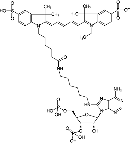 Structural formula of 8-(6-Aminohexyl)-amino-adenosine-3',5'-bisphosphate-Cy5 (8-(6-Aminohexyl)-amino-adenosine-3',5'-bisphosphate, labeled with Cy5, Triethylammonium salt)
