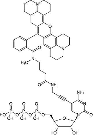 Structural formula of 5-Propargylamino-CTP-ATTO-Rho101 (5-Propargylamino-cytidine-5'-triphosphate, labeled with ATTO Rho101, Triethylammonium salt)