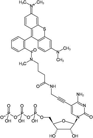 Structural formula of 5-Propargylamino-CTP-ATTO-Thio12 (5-Propargylamino-cytidine-5'-triphosphate, labeled with ATTO Thio12, Triethylammonium salt)