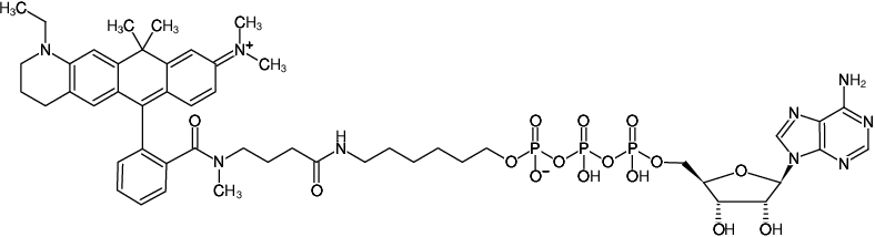Structural formula of γ-(6-Aminohexyl)-ATP-ATTO-633 (γ-(6-Aminohexyl)-adenosine-5'-triphosphate, labeled with ATTO 633, Triethylammonium salt)