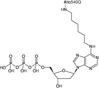 Structural formula of N6-(6-Aminohexyl)-dATP-ATTO-540Q (N6-(6-Aminohexyl)-2'-deoxyadenosine-5'-triphosphate, labeled with ATTO 540Q, Triethylammonium salt)