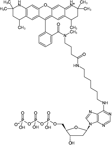 Structural formula of N6-(6-Aminohexyl)-dATP-ATTO-550 (N6-(6-Aminohexyl)-2'-deoxyadenosine-5'-triphosphate, labeled with ATTO 550, Triethylammonium salt)