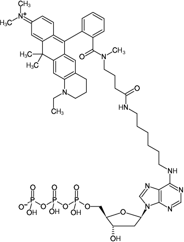 Structural formula of N6-(6-Aminohexyl)-dATP-ATTO-633 (N6-(6-Aminohexyl)-2'-deoxyadenosine-5'-triphosphate, labeled with ATTO 633, Triethylammonium salt)