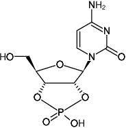 Structural formula of Cytidine-2',3'-cyclic monophosphate (Cytidine-2',3'-cyclic monophosphate, Monosodium salt)