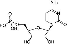 Structural formula of ara-Cytidine-5'-monophosphate (ara-CMP) (Cytarabine monophosphate, Sodium salt)