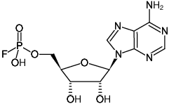Structural formula of AMP-α-F ((ApF), Adenosine-5'-(α-fluoro)-monophosphate, Sodium salt)