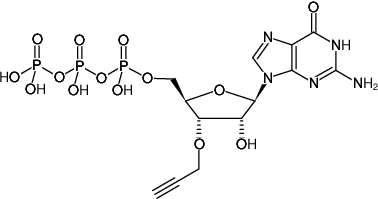 Structural formula of 3'-(O-Propargyl)-GTP (3'-(O-Propargyl)-guanosine-5'-triphosphate, Triethylammonium salt)