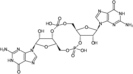 Structural formula of cyclic-di-GMP ((c-di-GMP), cyclic diguanosine monophosphate, Sodium salt)