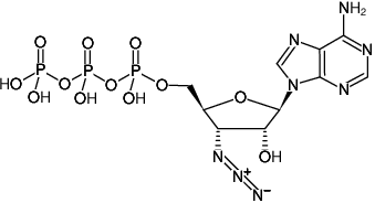 Structural formula of 3'-Azido-3'-dATP (3'-Azido-3'-deoxyadenosine-5'-triphosphate, Sodium salt)