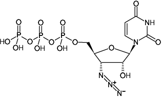Structural formula of 3'-Azido-3'-dUTP (3'-Azido-3'-deoxyuridine-5'-triphosphate, Sodium salt)