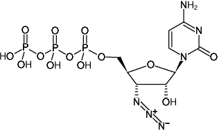Structural formula of 3'-Azido-3'-dCTP (3'-Azido-3'-deoxycytidine-5'-triphosphate, Sodium salt)